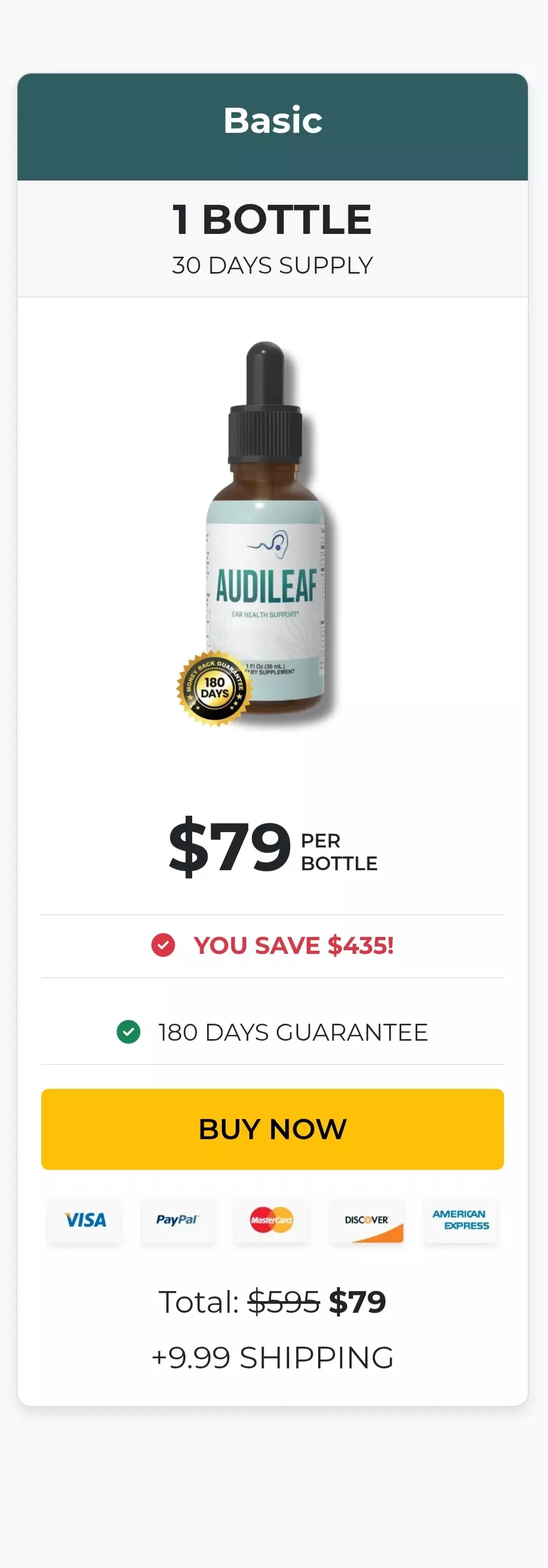 AudiLeaf™ 1 bottle pricing